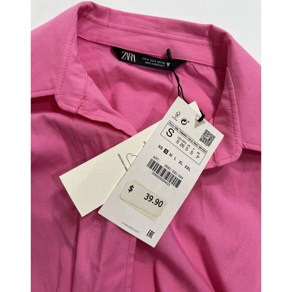 Zara Long Sleeve Crop Top with Body Chain in Pink - Picture 4 of 5